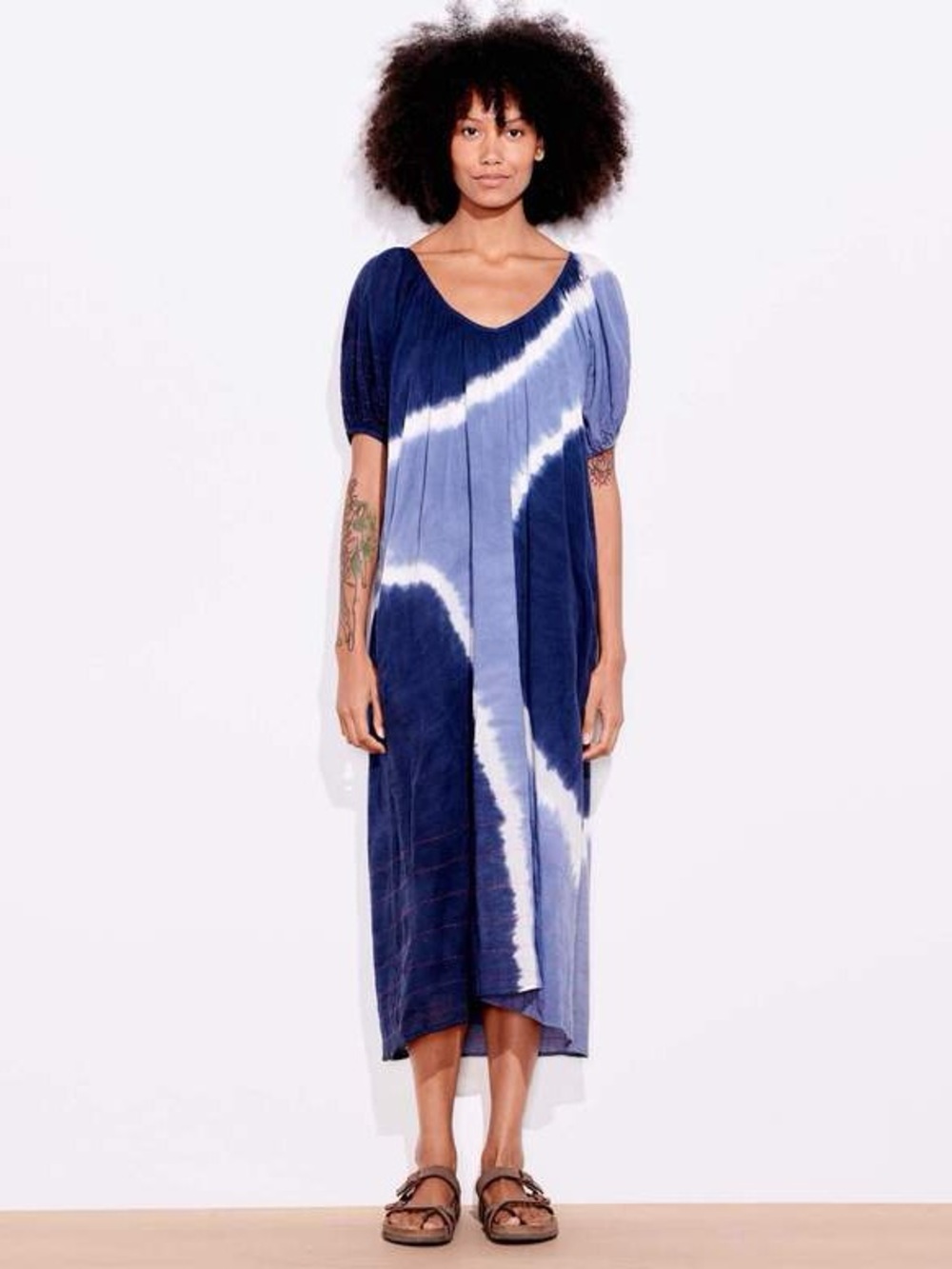 Sundry Bubble Sleeve Tye Dye Maxi Dress Size Medium